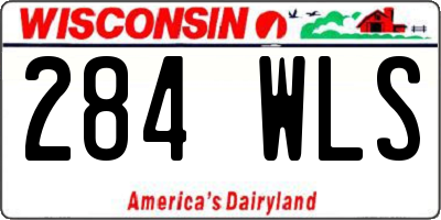 WI license plate 284WLS