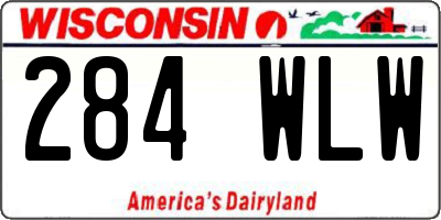 WI license plate 284WLW