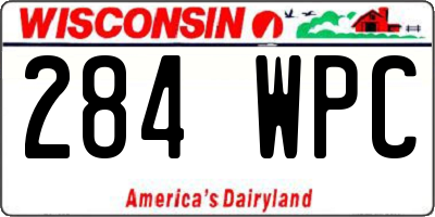 WI license plate 284WPC