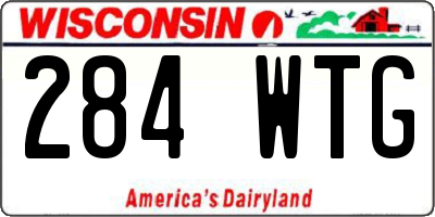 WI license plate 284WTG