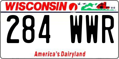 WI license plate 284WWR