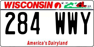 WI license plate 284WWY