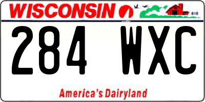 WI license plate 284WXC