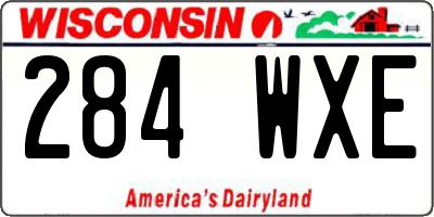 WI license plate 284WXE