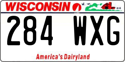 WI license plate 284WXG