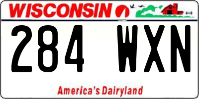WI license plate 284WXN