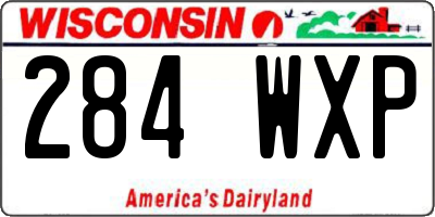 WI license plate 284WXP
