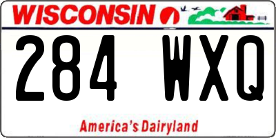 WI license plate 284WXQ