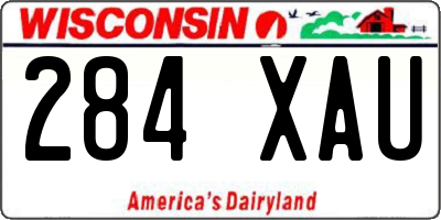 WI license plate 284XAU