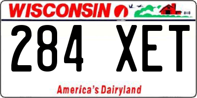 WI license plate 284XET