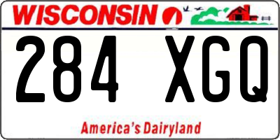 WI license plate 284XGQ