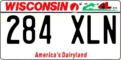 WI license plate 284XLN