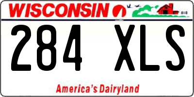 WI license plate 284XLS