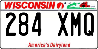 WI license plate 284XMQ