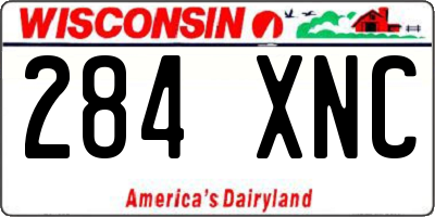 WI license plate 284XNC