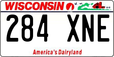 WI license plate 284XNE