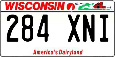 WI license plate 284XNI