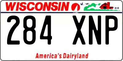 WI license plate 284XNP