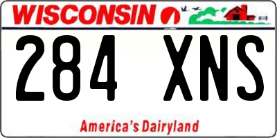 WI license plate 284XNS