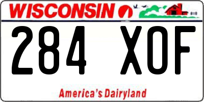 WI license plate 284XOF