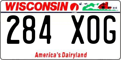WI license plate 284XOG