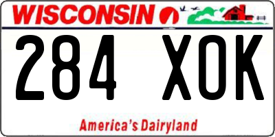 WI license plate 284XOK