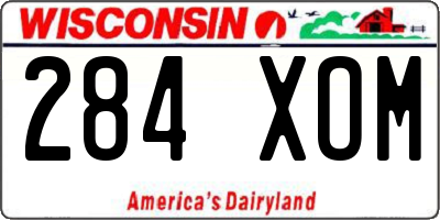 WI license plate 284XOM