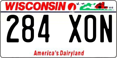 WI license plate 284XON
