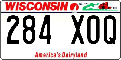 WI license plate 284XOQ