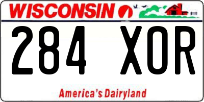WI license plate 284XOR