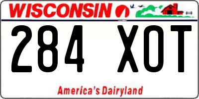 WI license plate 284XOT