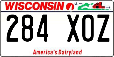 WI license plate 284XOZ