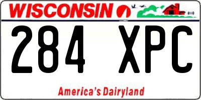 WI license plate 284XPC