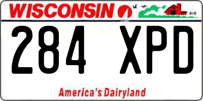 WI license plate 284XPD