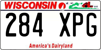 WI license plate 284XPG