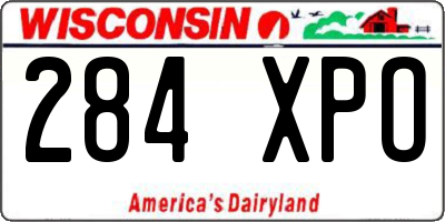 WI license plate 284XPO