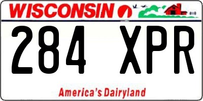 WI license plate 284XPR