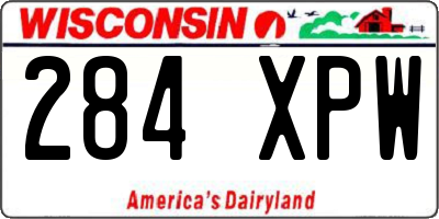 WI license plate 284XPW