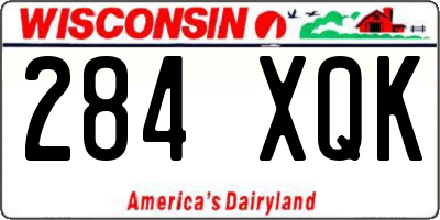 WI license plate 284XQK