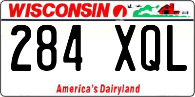 WI license plate 284XQL