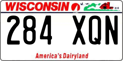 WI license plate 284XQN