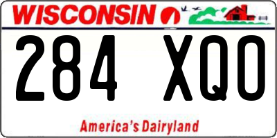 WI license plate 284XQO