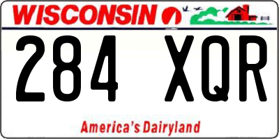 WI license plate 284XQR