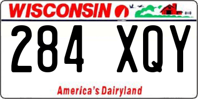 WI license plate 284XQY