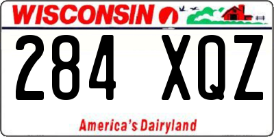 WI license plate 284XQZ