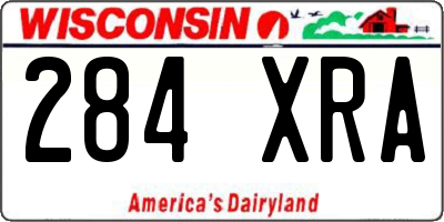 WI license plate 284XRA