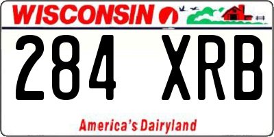 WI license plate 284XRB