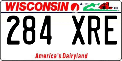 WI license plate 284XRE