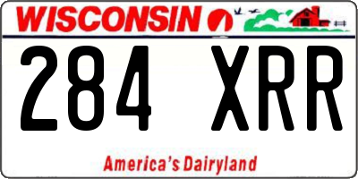 WI license plate 284XRR