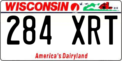 WI license plate 284XRT